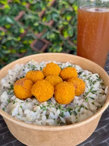 Risotto de champiñón y Nuggets